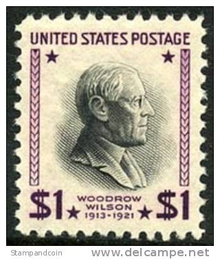 US #832 SUPERB Mint Never Hinged $1 Wilson From 1938 - Unused Stamps