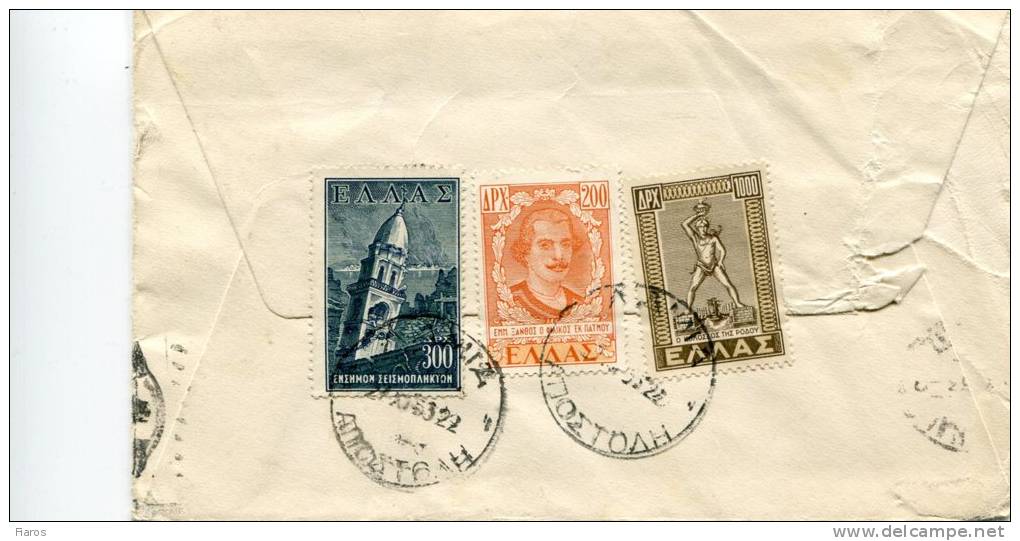 Greece- Cover Posted From Lamia [27.11.1953] To Athens - Maximum Cards & Covers