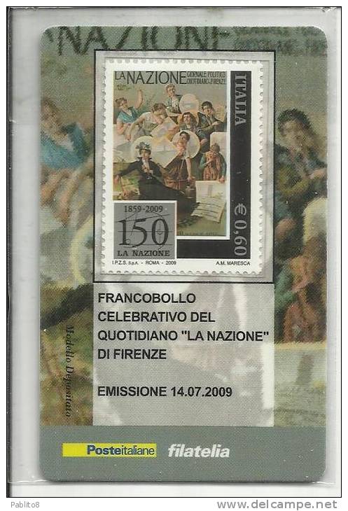 ITALIA REPUBBLICA ITALY  2009 LA NAZIONE DI FIRENZE PERFETTO ANCORA  NELLA SUA CONFEZIONE - Cartes Philatéliques