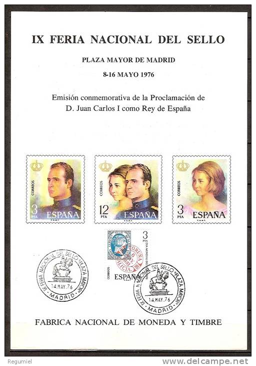 España Hoja Recuerdo 1976 HR 044 Reyes. Matasellada - Commemorative Panes