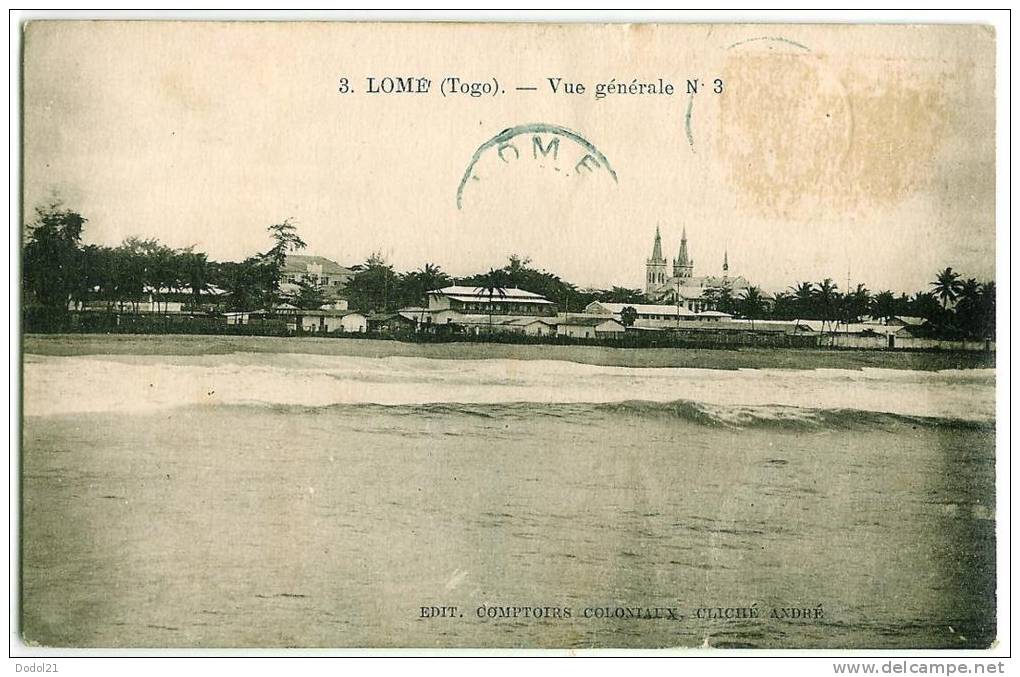 Lomé - Vue Genérale - Timbre Enlevé - Togo