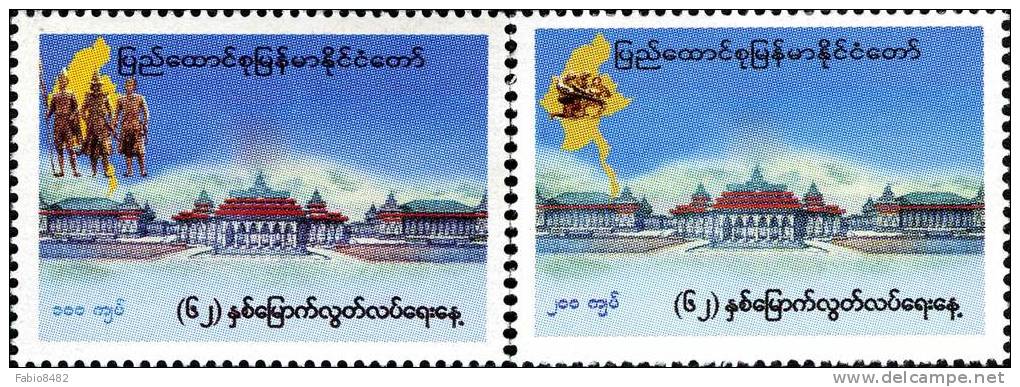 Myanmar - Burma - Birmania - Birma 2010 62th Of Independence - Indipendenza MNH ** Scott # 378-379 Very Rare Set - Myanmar (Birma 1948-...)