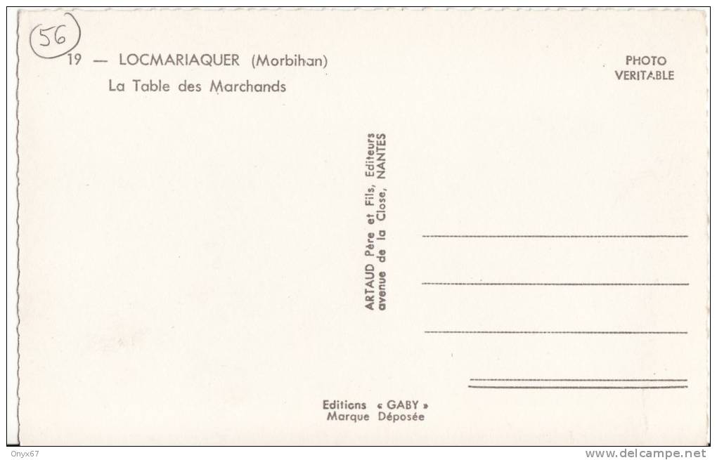 LOCMARIAQUER - La Table Des Marchands - VOIR 2 SCANS - - Locmariaquer