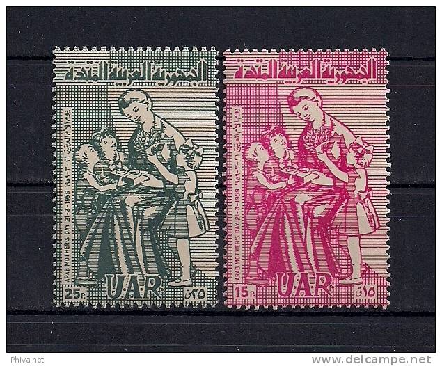 SYRIE, SIRIA, YVERT 114/115**, AÑO 1959, DIA ARABE DE LA MADRE - Siria