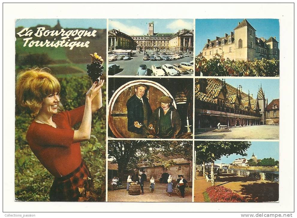 Cp, Région, La Bourgogne Touristique, Multi-Vues, Voyagée 1978 - Bourgogne