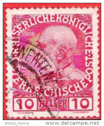 AUSTRIA - USATO - 1908 -  Joseph I - 10 Heller - Used Stamps