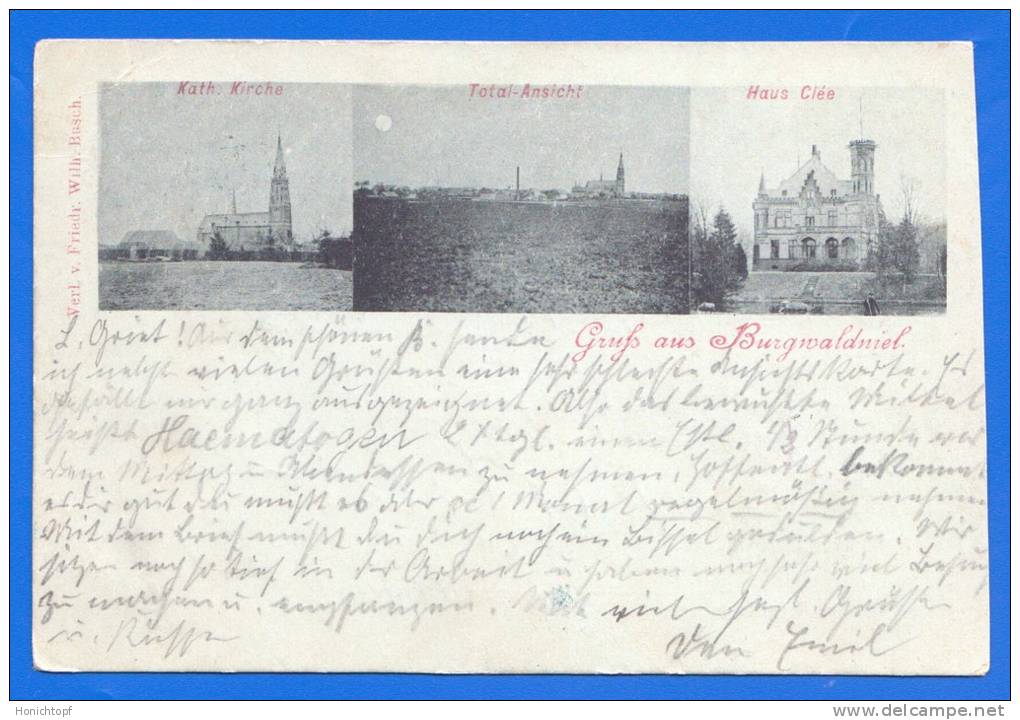 Deutschland; Schwalmtal Waldniel; Viersen; Amern; Haus Clee; Kirche Und Panorama; 1899 Mit Viele Sonderstempel - Schwalmtal