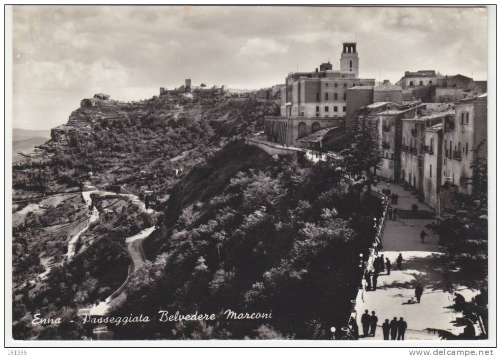 Card Cartolina Enna "Passeggiata Belvedere Marconi"  Viaggiata - Italy Italia-""- - Enna