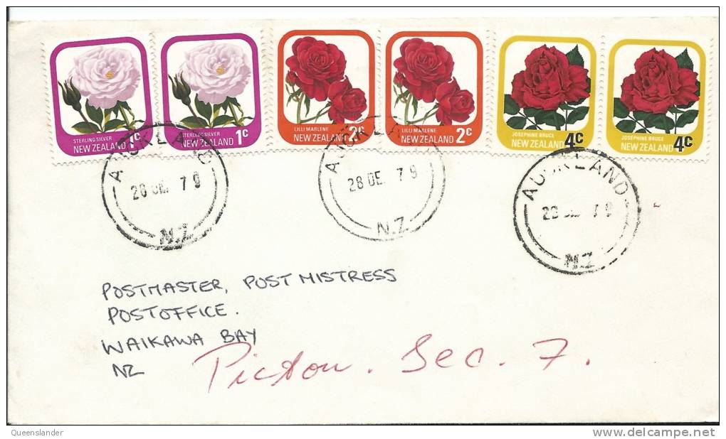 1979 2 X 1 Cent Rose, 2 X 2 Cent Rose & 2 X 4 Cent Overprinted Roses Auckland 28 Dec 1979 Addressed - Covers & Documents