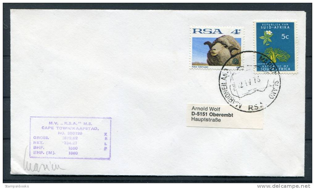 1973 South Africa Marion Island Ship Cover - Covers & Documents