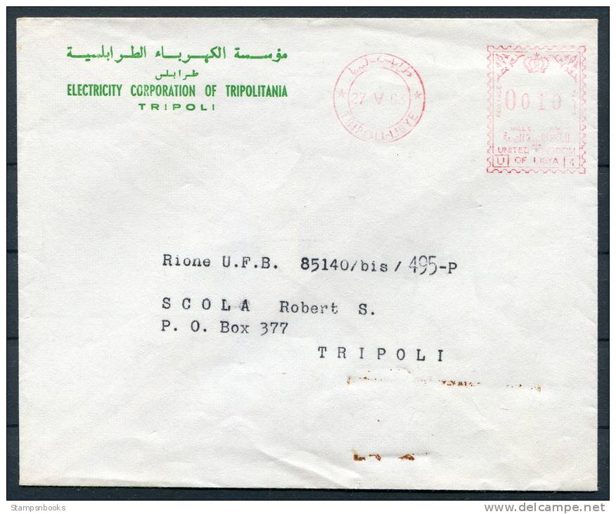 1963 Libye Electricity Corporation Of Tripolitania Metermark Cover - Libya