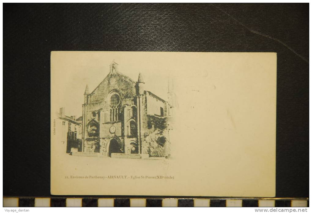 CP, 79, Environs De Parthenay Airvault Eglise St Pierre XII E Siecle N°22 Cliché Cordier Dos Simple 1901 Précurseur - Airvault