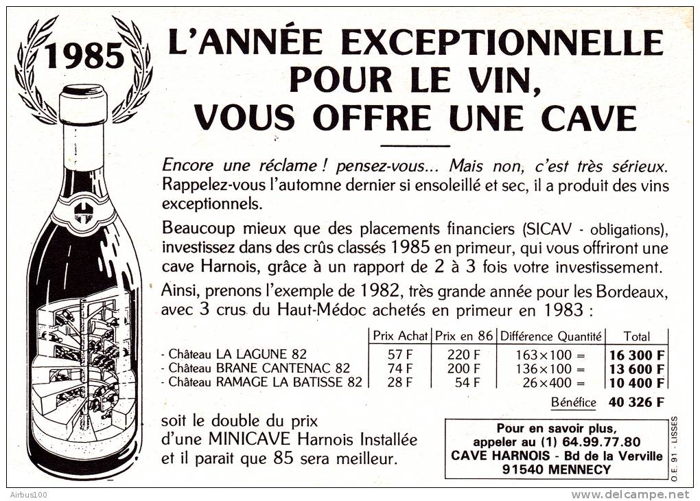 Mennecy - Cave Harnois - Millésime 1985 - - Mennecy