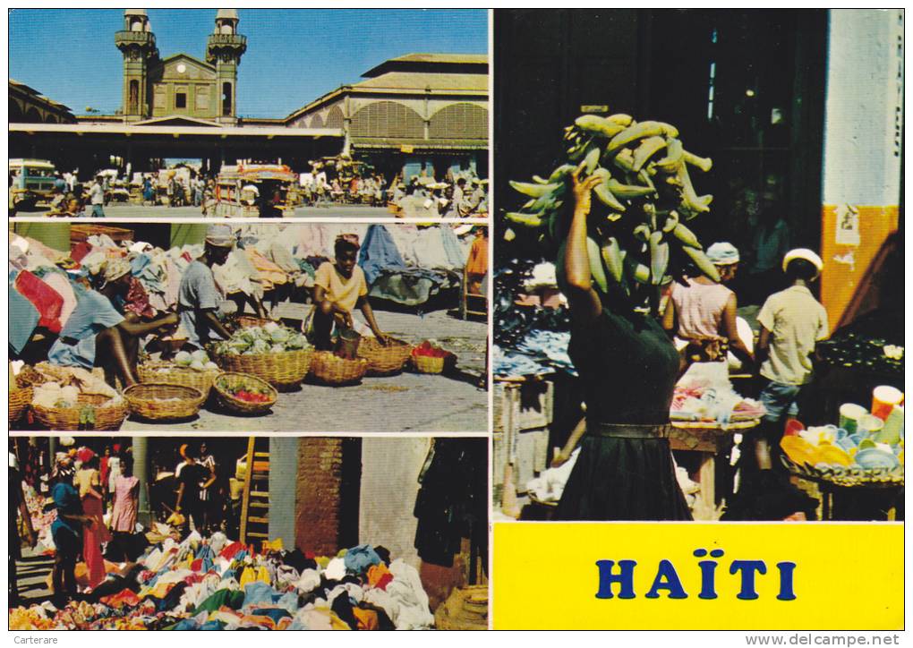 AMERIQUE,ANTILLES,HAITI,i Le  Hispaniola,,ile Découvert Par Christophe Colombe,PORT AU PRINCE,banane,marché,méti Er - Haïti