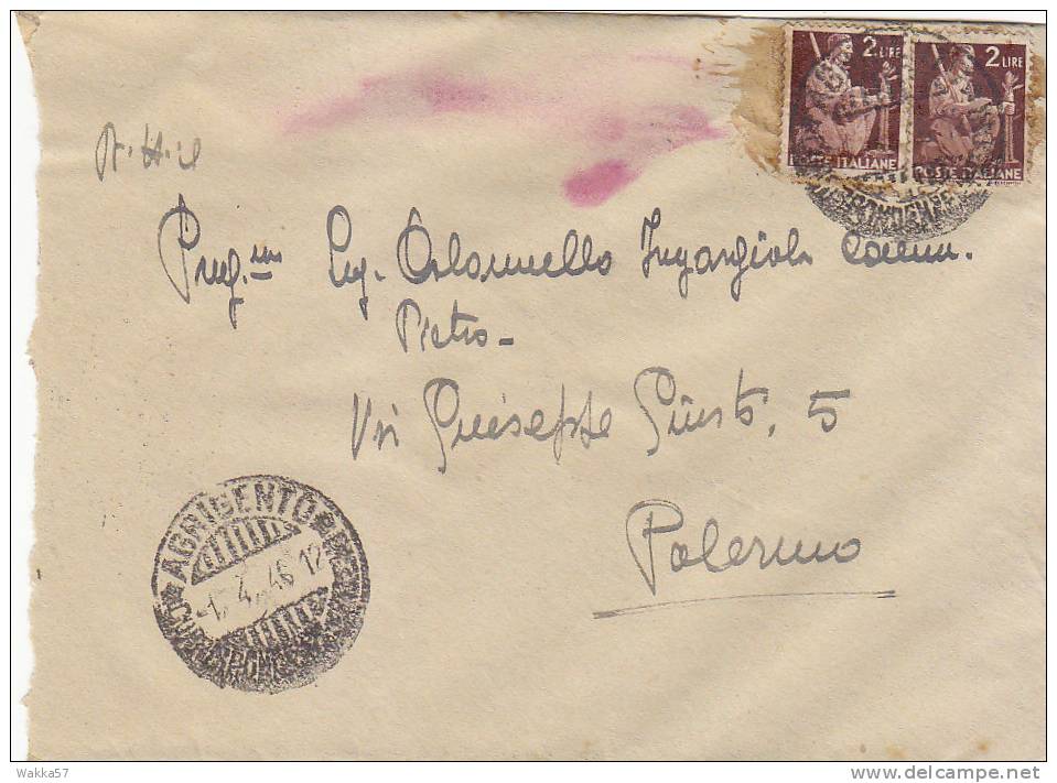 W16- Democratica Uso In Luogotenenza Agrigento/Palermo 1/04/1946 - Autres & Non Classés