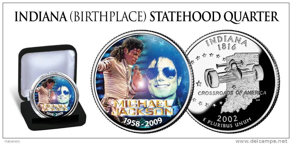 USA - 2009 - MICHAEL JACKSON "KING OF POP" COLORIZED QUARTER DOLLAR - UNC - Other & Unclassified