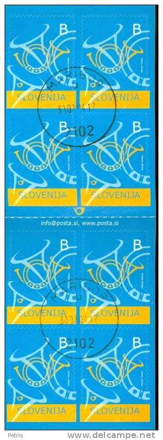 Slovenia 2004 Posthorns Booklet Pane Of 8 Used - Lot. A265 - Slovenia