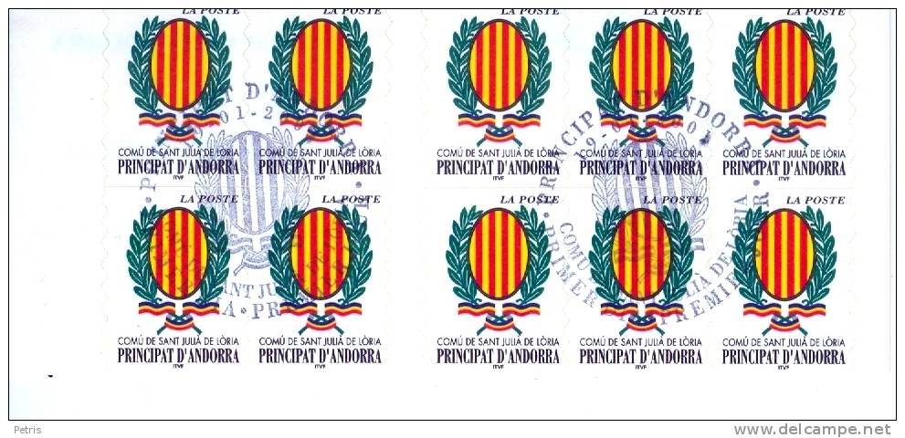 Andorra 2001 Sant Juli `a De L`oria Booklet Pane Of 10 Used - Lot. A270 - Usados