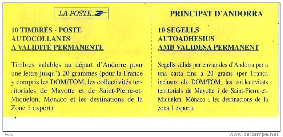 Andorra 2001 Sant Juli `a De L`oria Booklet Pane Of 10 Used - Lot. A270 - Gebraucht