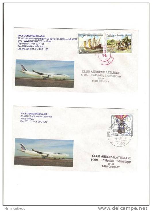 A340 TRES RARE Lettre Du 12/05/1998 SHANGAI PARIS Petit Cachet Rouge A340 Vol AF 112 - First Flight Covers