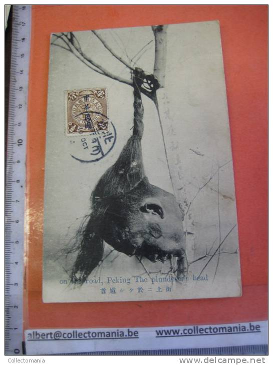 China  1 Postcard -  On The Road Peking - A Plunderer 's Head ( Hoofd Van Plunderaar ) - China
