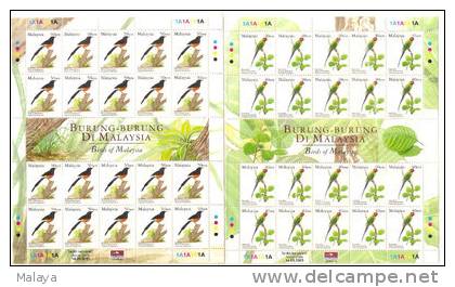 Malaysia 2005 Birds Definitive 8 Sheet Complete Set High Value MNH - Malaysia (1964-...)