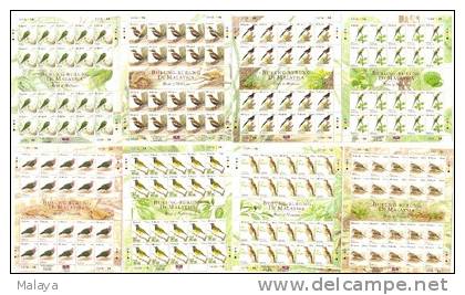 Malaysia 2005 Birds Definitive 8 Sheet Complete Set High Value MNH - Malaysia (1964-...)