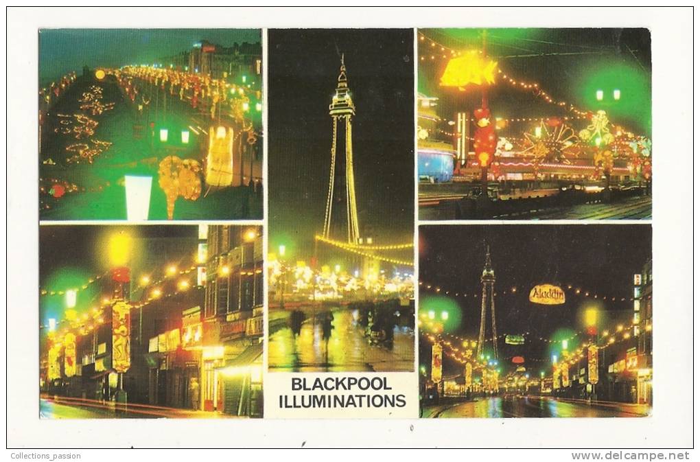 Cp, Angleterre, Blackpool Illuminations, Multi-Vues - Blackpool