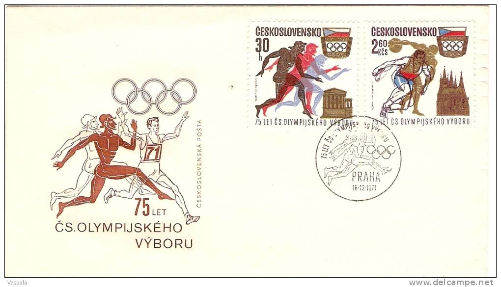 CZECHOSLOVAKIA 1972- 75th ANNIVERSARY OF THE CZECH OLYMPIC COMMITTEE-SUMMER AND WINTER OLYMPIC GAME - Summer 1972: Munich