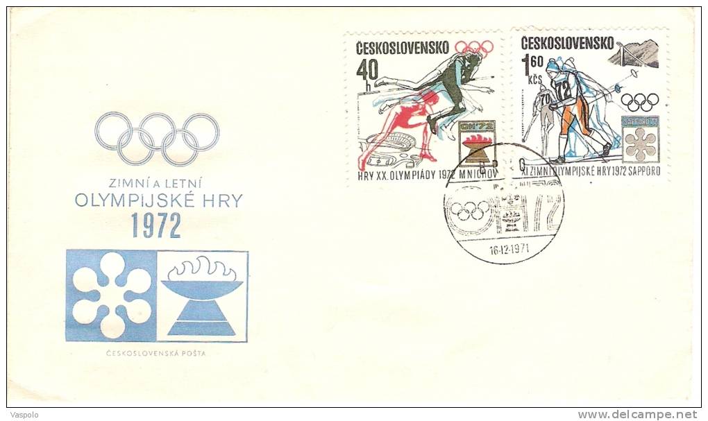 CZECHOSLOVAKIA 1972- 75th ANNIVERSARY OF THE CZECH OLYMPIC COMMITTEE-SUMMER AND WINTER OLYMPIC GAME - Estate 1972: Monaco