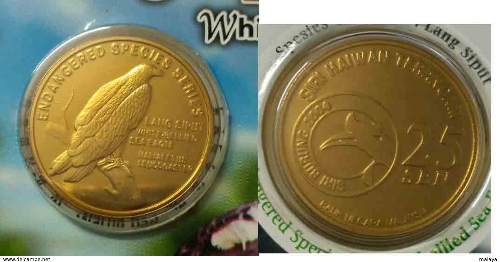 MALAYSIA 2005 2004 25 Cent Coin Nordic Gold BU 25 Sen White Bellied Sea Eagle - Malaysia