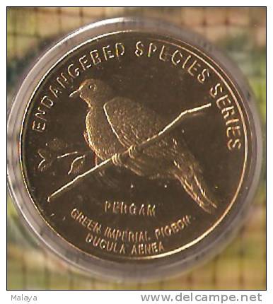 MALAYSIA 2005 Coin Bird Nordic Gold BU 25 Sen Green Imperial Pigeon - Maleisië