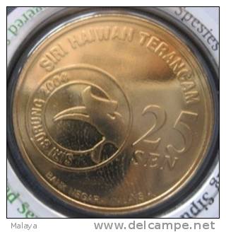 MALAYSIA 2005 Coin Bird Nordic Gold BU 25 Sen Green Imperial Pigeon - Maleisië