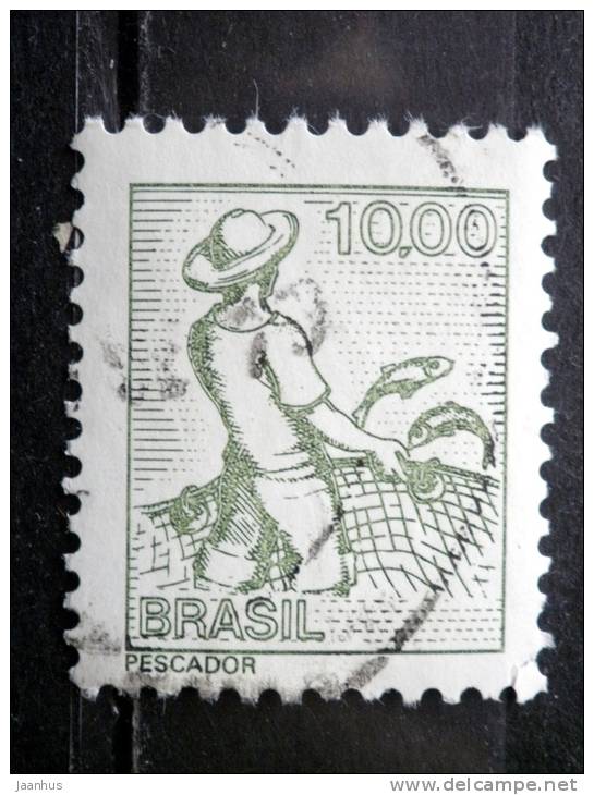 Brazil - 1977/79 - Mi.nr.1601 - Used - Local Professionals - Fisherman - Definitives - Used Stamps