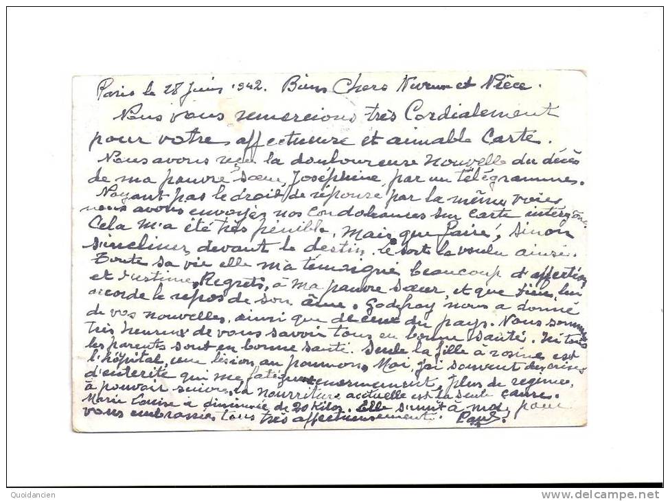 CPA -  PARIS  28/06/1942  - AMBROGGI Pour  LAURENTI à  MARSEILLE  -  Notre Empire Veut Une Marine Forte ( Cahet ) - Lettres & Documents