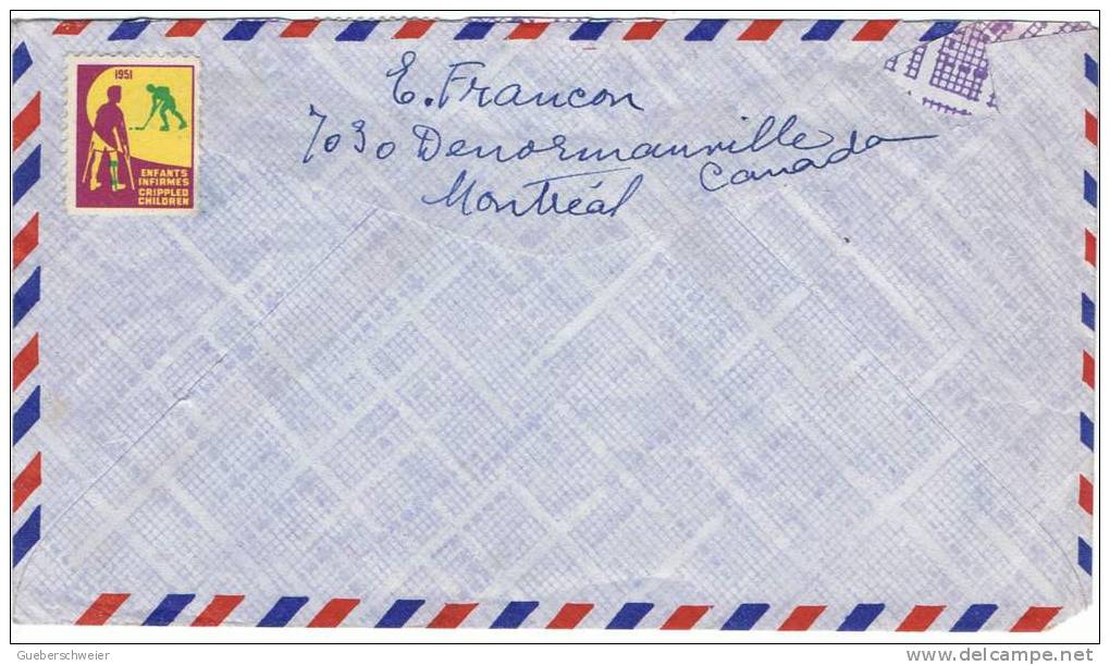 L-CAN8 - Belle Lettre Par Avion De 1951 - Used Stamps