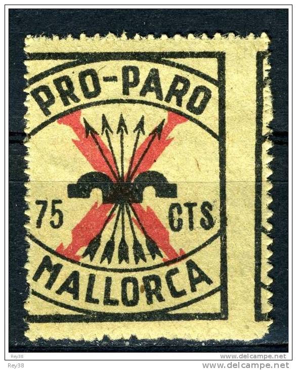 GUERRA CIVIL, ZONA NACIONAL, MALLORCA, 75CTS NEGRO**, SERIE A - Nationalist Issues