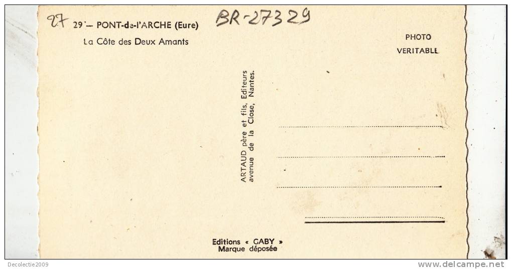 BR27329 Pont De L Arche La Cote Des Deux Amants    2 Scans - Pont-de-l'Arche