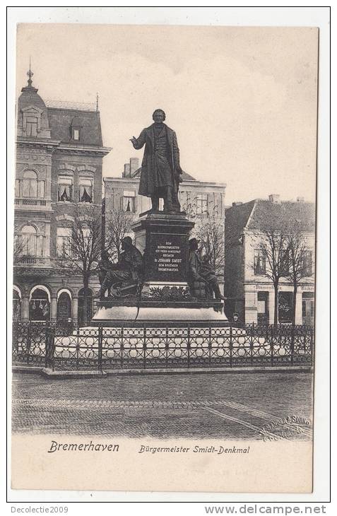 BR37645 Bremeraven Bugermeister Smidt Denkmal     2 Scans - Bremerhaven