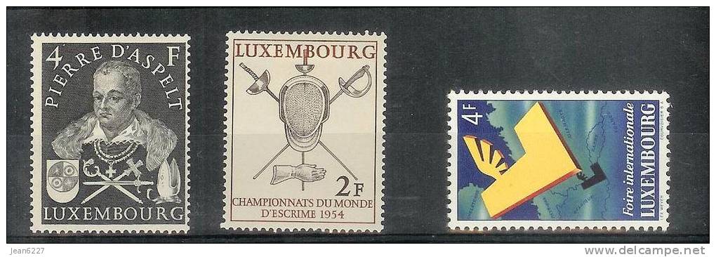 Pierre D´Aspelt - Escrime - Foire - Yv 475, 482, 483 - Mi 516, 523, 524 - Neuf Charnière - MH - Unused Stamps
