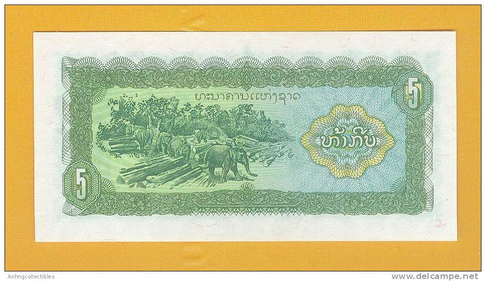 Laos Banknote: 5 Kip -  UNC - Laos