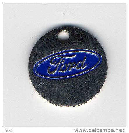 Jeton  De  Caddie  Automobile  FORD  Verso  AXE  BLEU  AUTOMOBILES - Moneda Carro