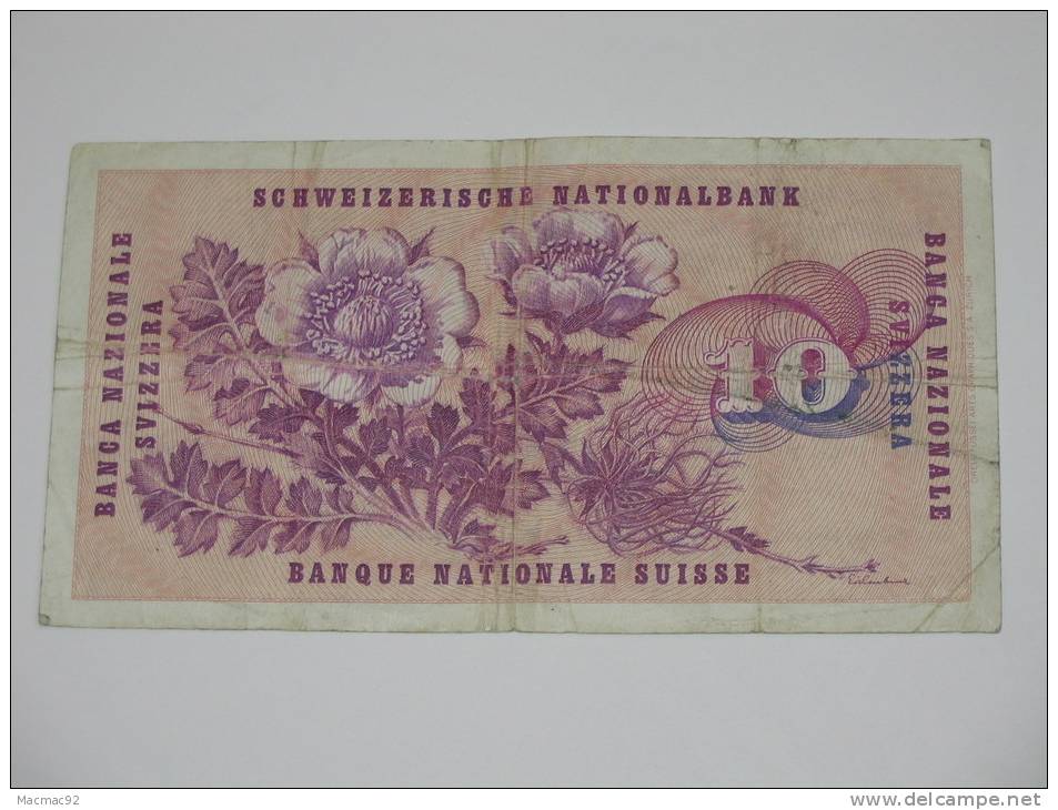 10 Francs SUISSE 1972 - Banque Nationale Suisse - Schweizerische Nationalbank - Switzerland