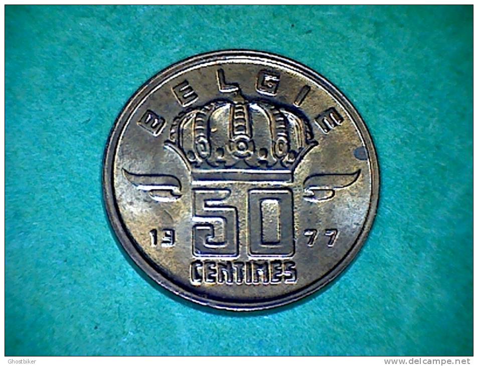 België Boudewijn I  50 Centimes 1977 - UNC - Verdikking Aan De Adamsappel - Enflure à La Pomme D´Adam (1) - 50 Cent