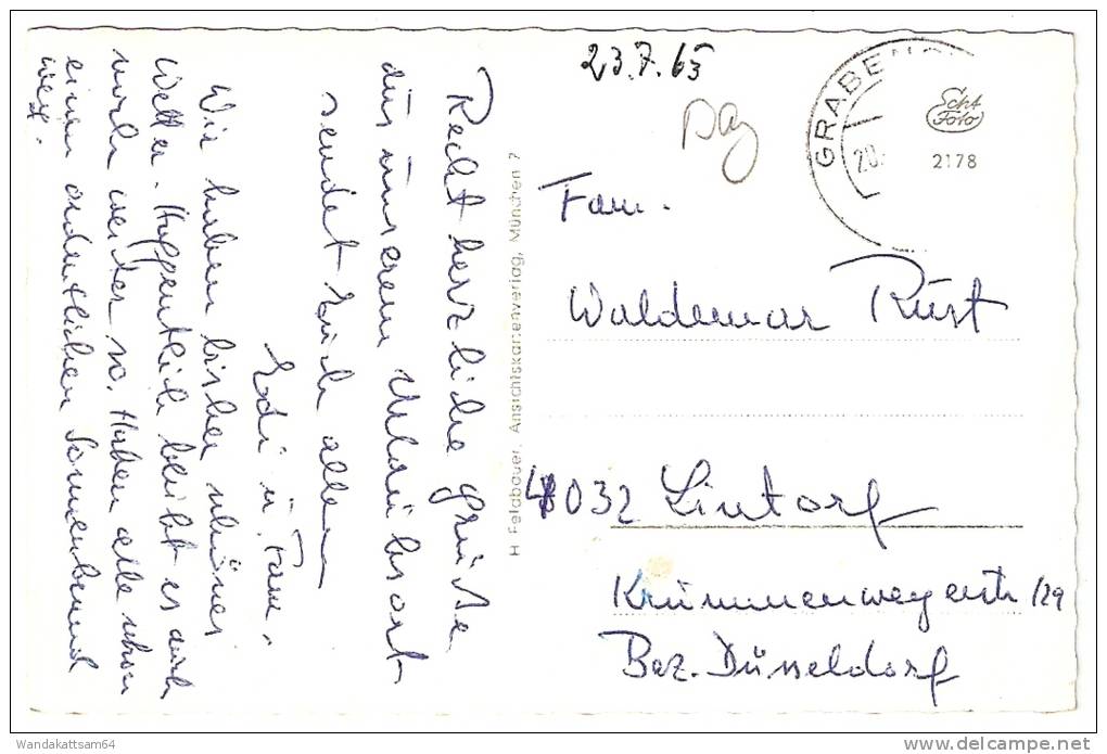 AK 2178 Marwang Im Chiemgau 20. GRABENS Mehr Nicht Lesbar Briefmarke Entfernt Nach 4032 Lintorf - Traunstein