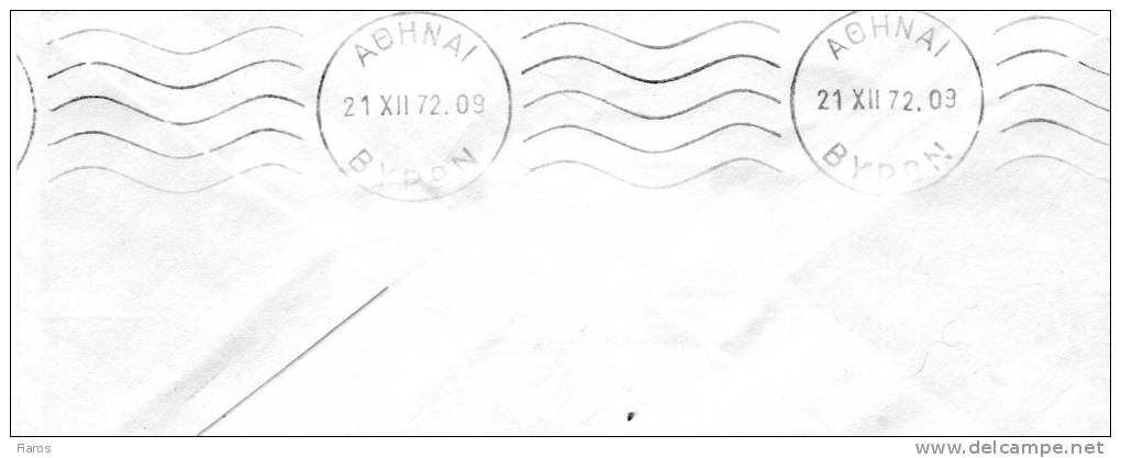 Greece- Cover Posted Within Athens From "O Phenix" Hydro Sanatorium [arr. Vyron 21.12.1972] (included Greeting Card) - Maximum Cards & Covers