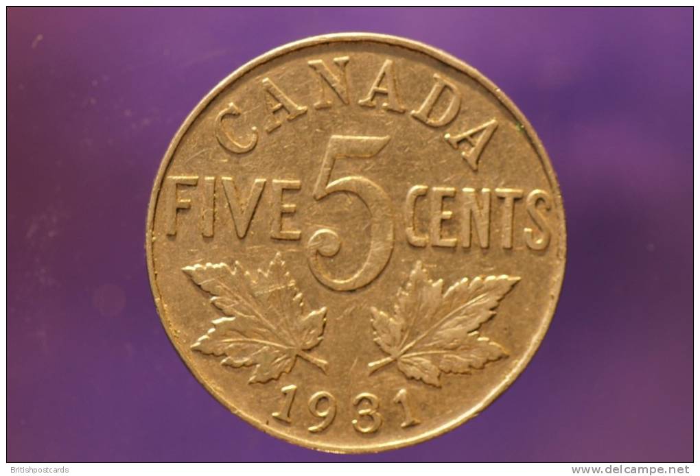 Canada - George V - 5 Cents - 1931 - Canada