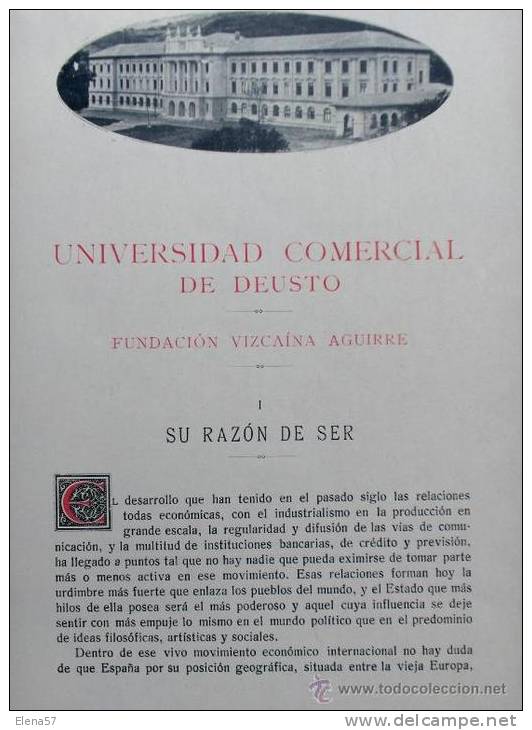 LIBRO ANTIGUO UNIVERSIDAD DE DEUSTO VIZCAYA AÑO 1922 CON MAPA,PLANO FUNDACION AGUIRRE RARO LIBRO A  LIBRO ANTIGUO UNIVER - Handwetenschappen