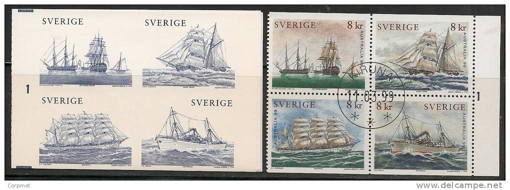 SWEDEN - 1999  PROOF - TEST BOOKLET Yvert # Carnet C2080 - Topical SHIPS - BOATS - Normal Include For Comparison - MNH - Variétés Et Curiosités