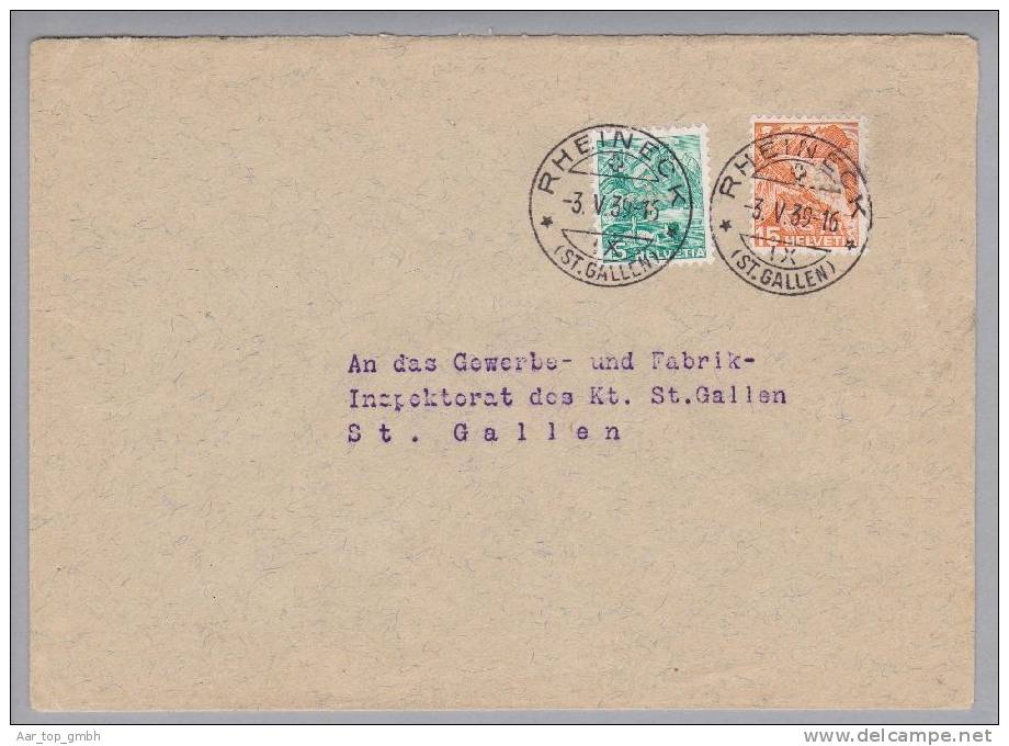 Schweiz Dienst 1939-05-03 Rheineck Brief Mit Zu#DII 4; 2 - Servizio